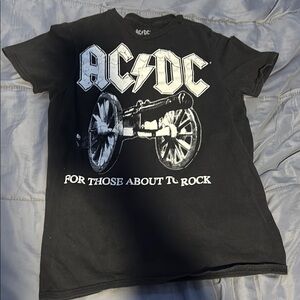 AC/DC Black and White Graphic Tee
